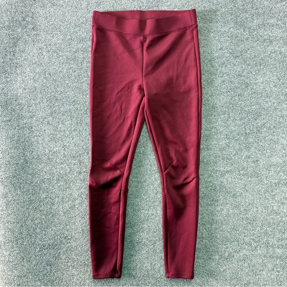 Fabletics Women’s Mid Rise Burgundy Leggings Leisure Yoga Workout Sz L Active